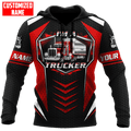 FUNSTUFFPRINT Customized Name Fast And Safe Trucker All D Over Printed Unisex 3D Hoodie and Zip Hoodie