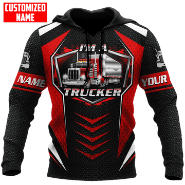 FUNSTUFFPRINT Customized Name Fast And Safe Trucker All D Over Printed Unisex 3D Hoodie and Zip Hoodie