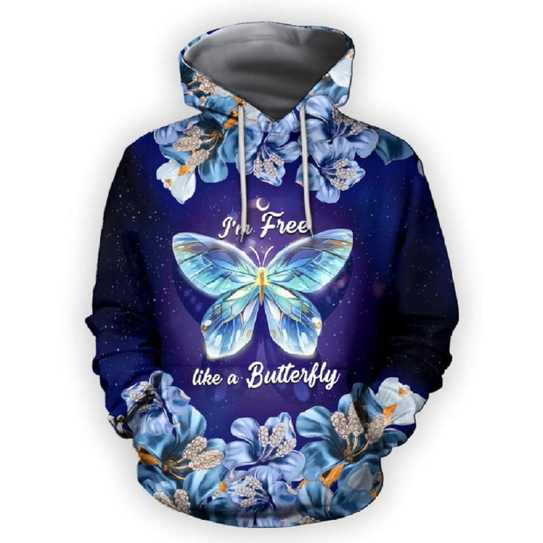 FUNSTUFFPRINT Butterfly AOP Self Proud 3D Hoodie and Zip Hoodie