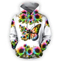 FUNSTUFFPRINT Butterfly D All Over Prined 3D Hoodie and Zip Hoodie