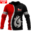 FUNSTUFFPRINT- Personalized New Zealand Aotearoa Fishing Hook Manaia 3D Hoodie and Zip Hoodie