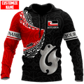 FUNSTUFFPRINT Personalized New Zealand Aotearoa Fishing Hook Manaia 3D Hoodie and Zip Hoodie