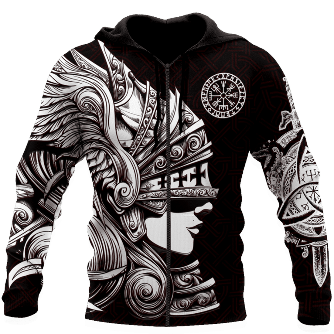 FUNSTUFFPRINT Viking Valkyrie Odin Warrior Sword 3D Unisex 3D Hoodie and Zip Hoodie