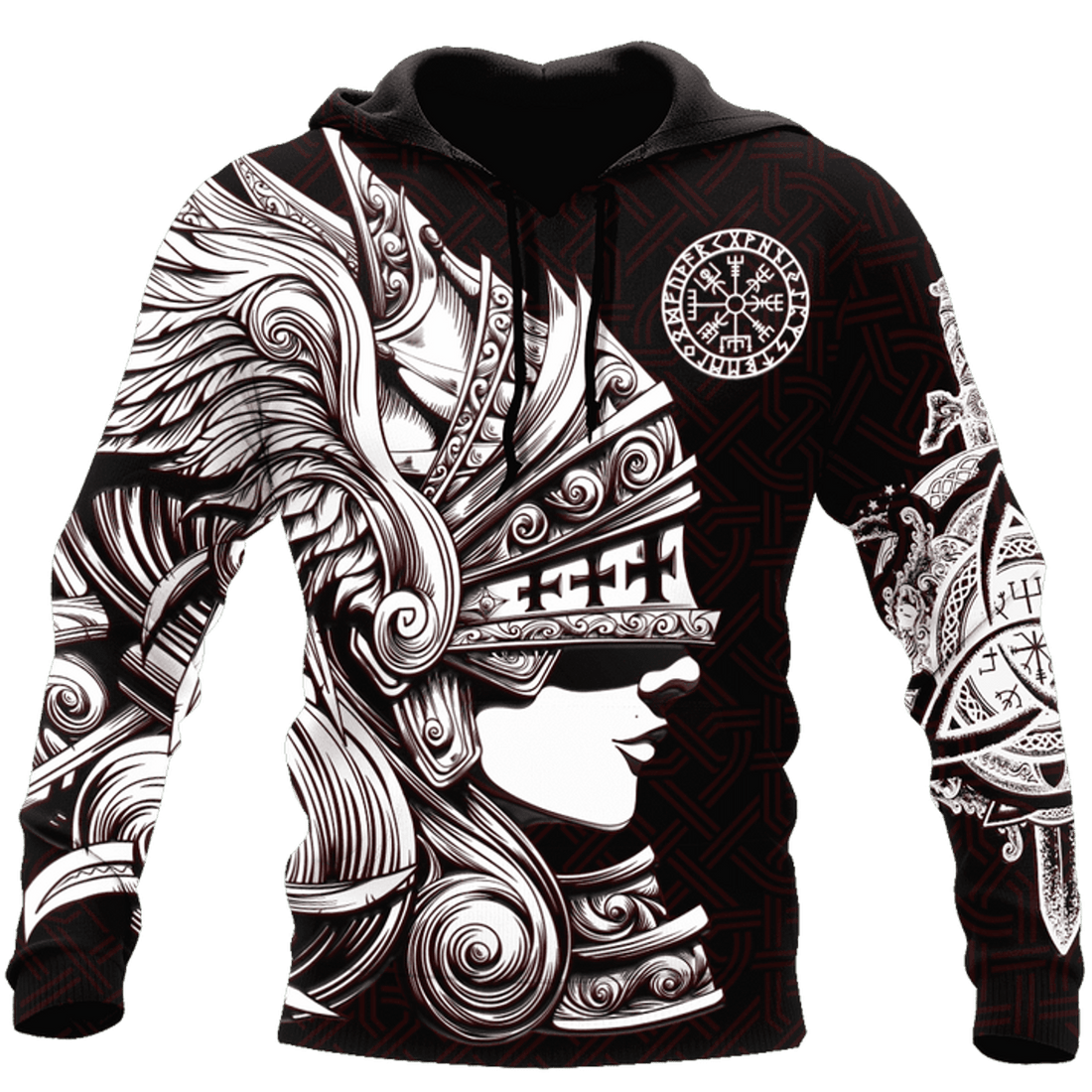 FUNSTUFFPRINT Viking Valkyrie Odin Warrior Sword 3D Unisex 3D Hoodie and Zip Hoodie