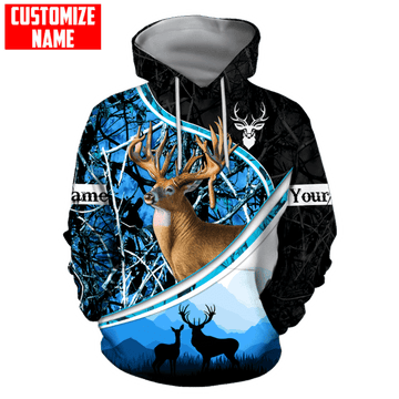 FUNSTUFFPRINT Customized Name Hunting All Over Printed 3D Hoodie and Zip Hoodie