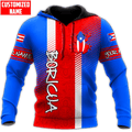 FUNSTUFFPRINT Personalized Puerto Rico Boricua Coat Of Arms Unisex 3D Hoodie and Zip Hoodie