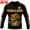 FUNSTUFFPRINT Personalized Mexico Hecho En Mexico Gold 3D Hoodie and Zip Hoodie