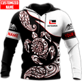 FUNSTUFFPRINT Personalized New Zealand Aotearoa Turtle Fern Tattoo Unisex 3D Hoodie and Zip Hoodie