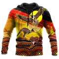 FUNSTUFFPRINT Aboriginal Naidoc Week Indigenous Flag Distressed Sun Eagle Kangaroo Koala Unisex 3D Hoodie and Zip Hoodie