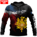 FUNSTUFFPRINT Personalized France Smoke Line 3D Hoodie and Zip Hoodie