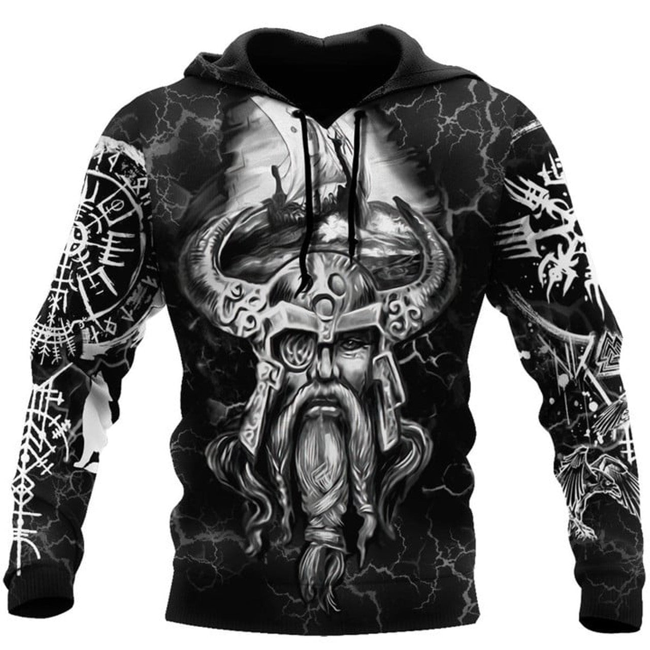 FUNSTUFFPRINT Vikings Hoodie - Odin 3D Hoodie and Zip Hoodie