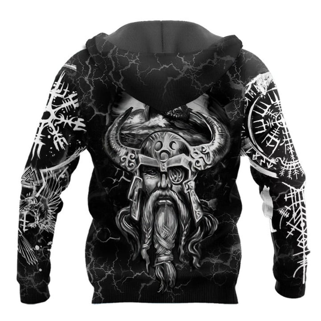 FUNSTUFFPRINT Vikings Hoodie - Odin 3D Hoodie and Zip Hoodie