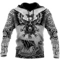 FUNSTUFFPRINT Viking Raven Of Odin And Drakar 3D Hoodie and Zip Hoodie