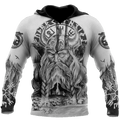 FUNSTUFFPRINT Vikings Odin Fenrir Raven 3D Hoodie and Zip Hoodie
