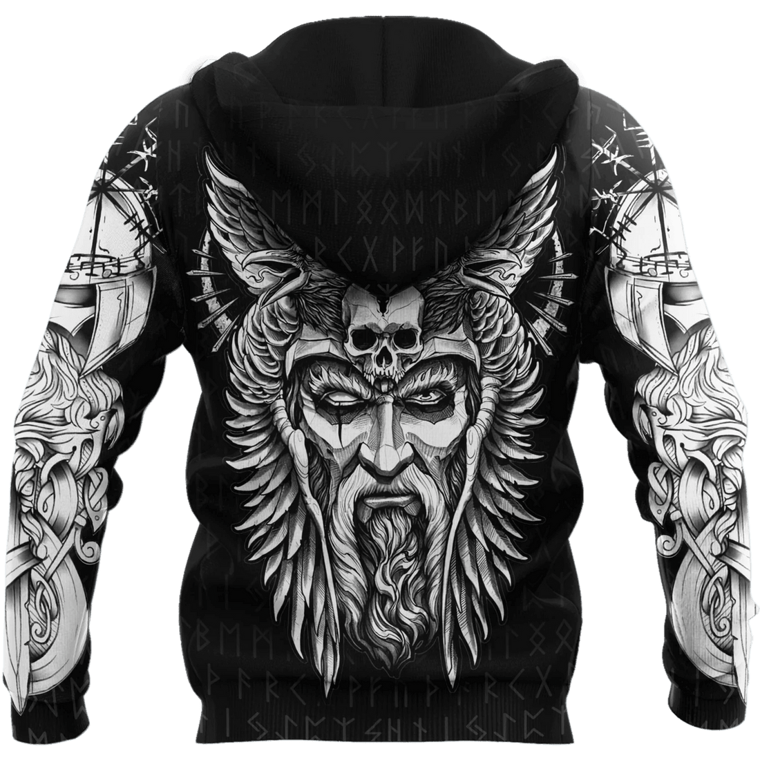 FUNSTUFFPRINT Odin Viking Warrior 3D Hoodie and Zip Hoodie