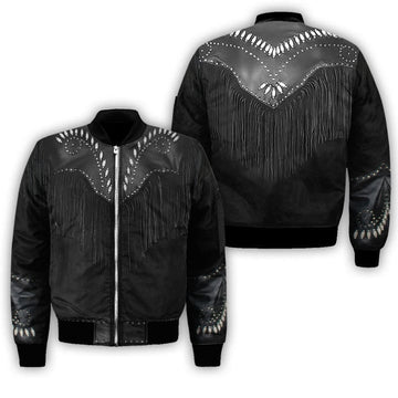 FUNSTUFFPRINT Cowboy Jacket Cosplay 3D Over Printed Unisex 3D Bomber Jacket