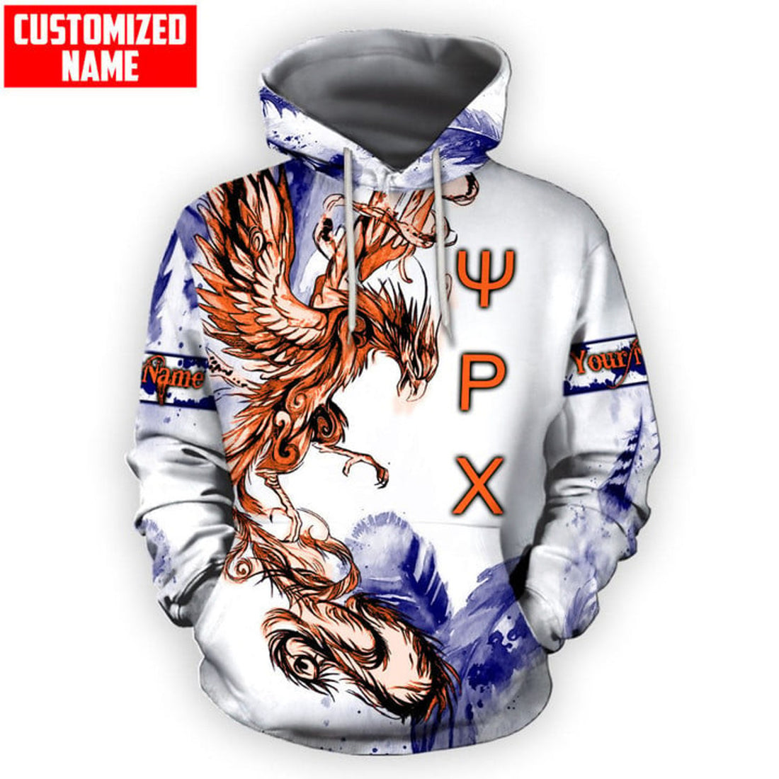 FUNSTUFFPRINT Tmarc Tee Beautiful Phoenix Tattoo 3D Hoodie and Zip Hoodie