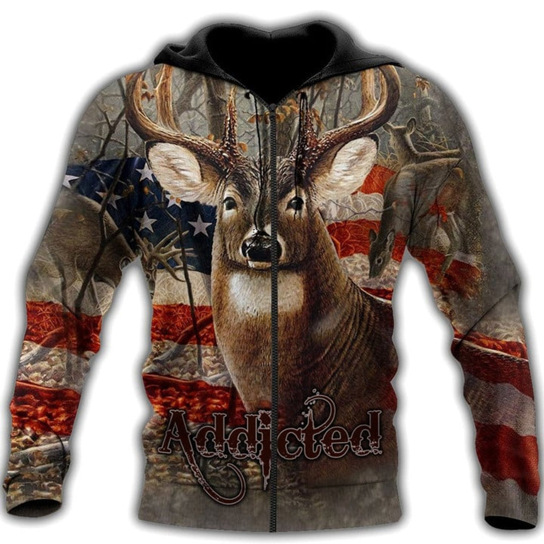 FUNSTUFFPRINT "BORN TO HUNT" BOW HUNTER 3D Hoodie and Zip Hoodie