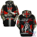 FUNSTUFFPRINT A CHILD OF GOD A MAN OF FAITH A WARRIOR OF CHRIST 3D Hoodie and Zip Hoodie