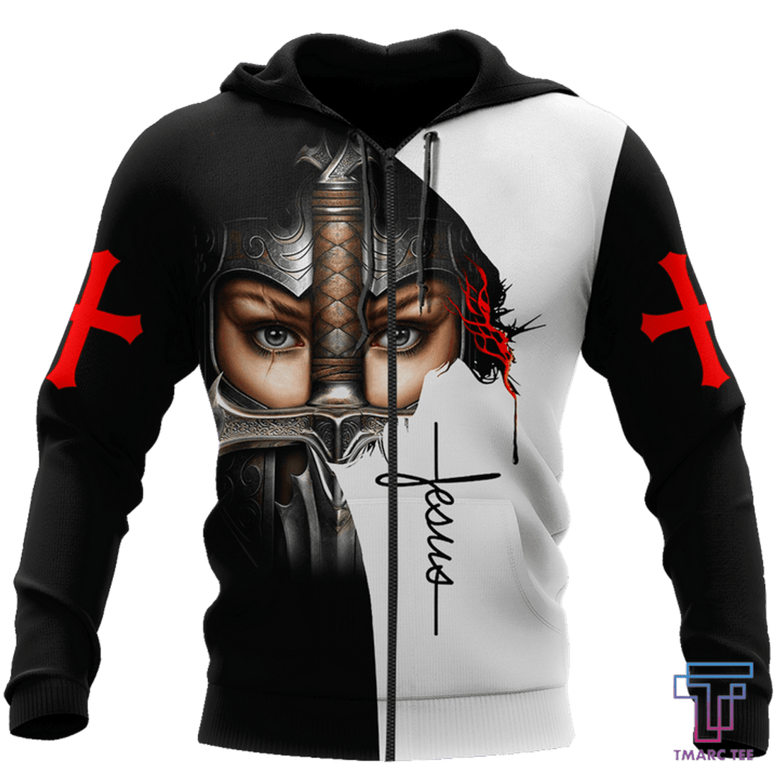 FUNSTUFFPRINT CHILD OF GOD A WOMAN OF FAITH A WARRIOR OF CHRIST JESUS 3D Hoodie and Zip Hoodie