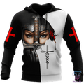 FUNSTUFFPRINT CHILD OF GOD A WOMAN OF FAITH A WARRIOR OF CHRIST JESUS 3D Hoodie and Zip Hoodie