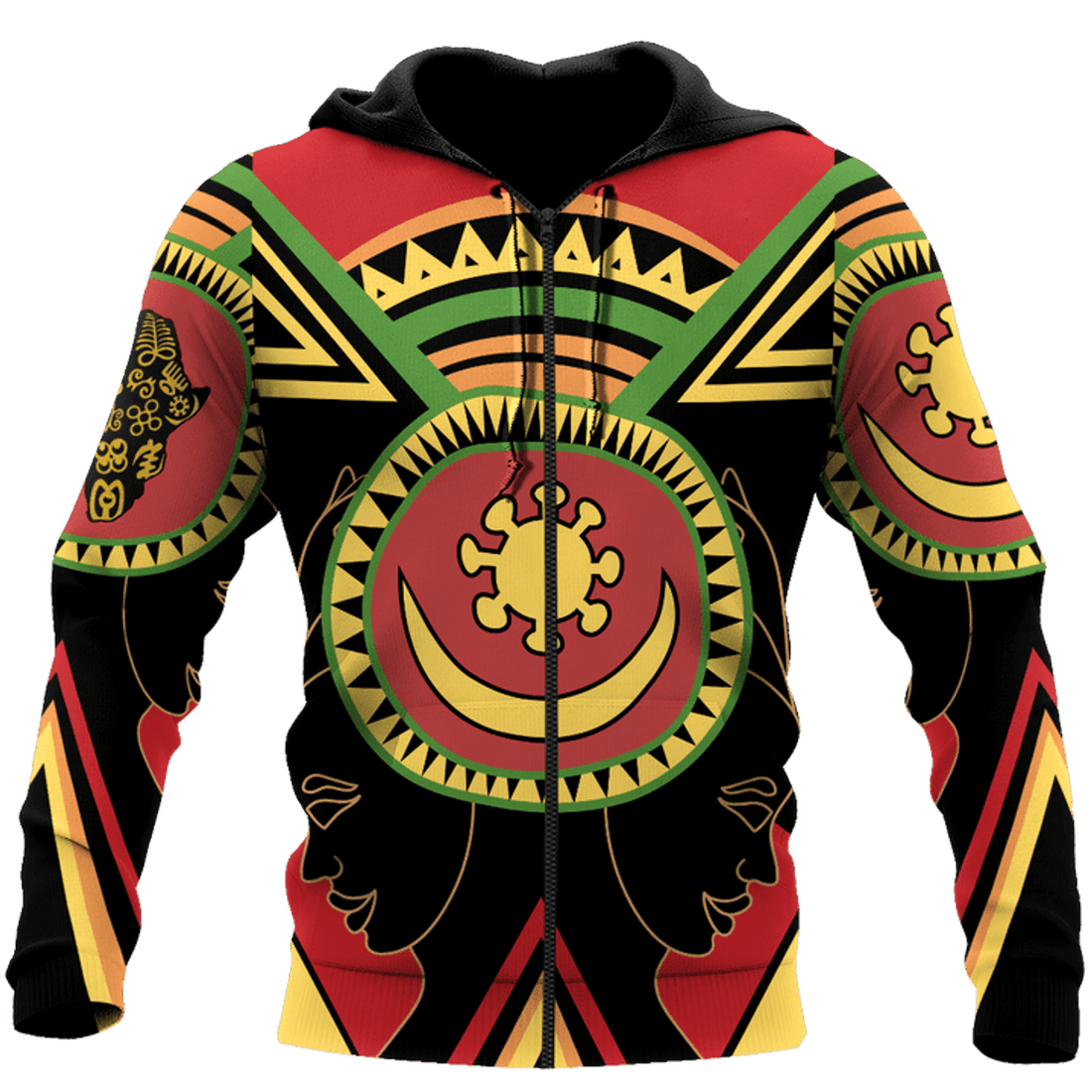 FUNSTUFFPRINT African Adinkra Sankofa Hoodie 3D Hoodie and Zip Hoodie