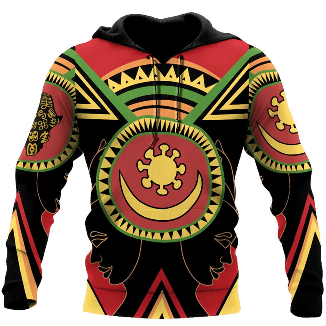 FUNSTUFFPRINT African Adinkra Sankofa Hoodie 3D Hoodie and Zip Hoodie