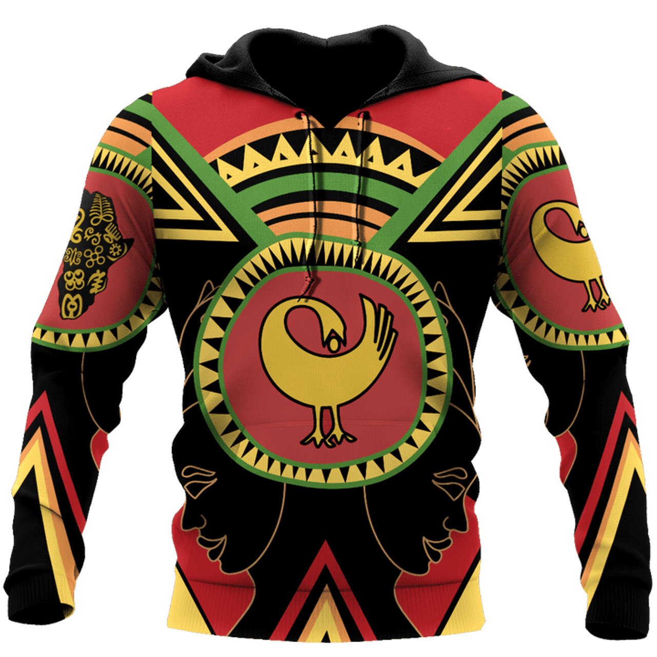 FUNSTUFFPRINT African Adinkra Sankofa 3D Hoodie and Zip Hoodie