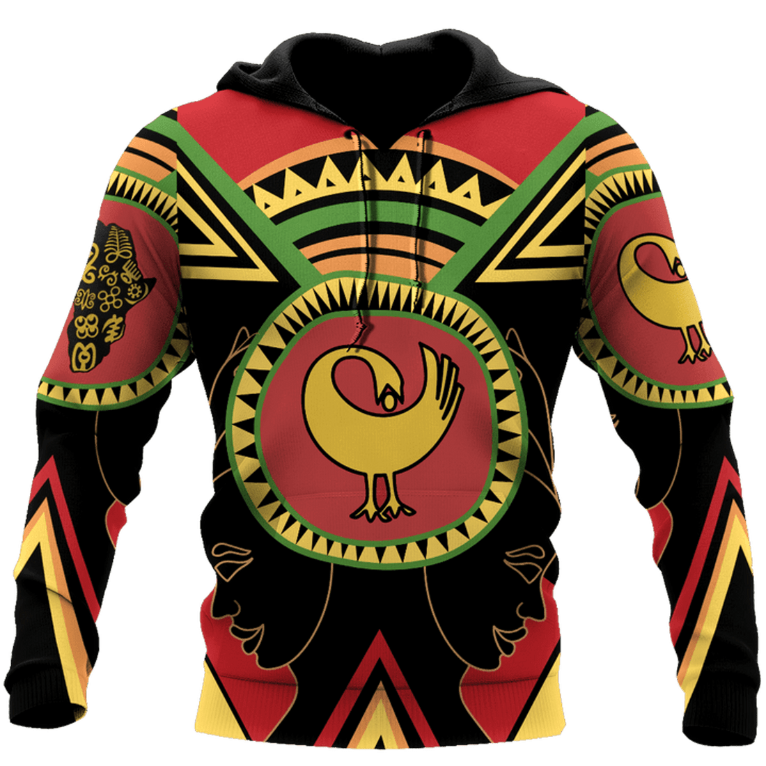 FUNSTUFFPRINT African Adinkra Sankofa 3D Hoodie and Zip Hoodie
