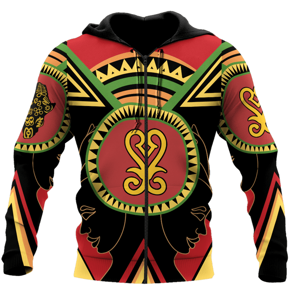 FUNSTUFFPRINT African Adinkra Sankofa 3D Hoodie and Zip Hoodie