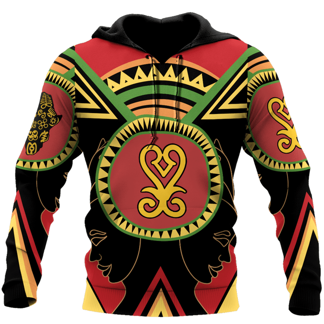 FUNSTUFFPRINT African Adinkra Sankofa 3D Hoodie and Zip Hoodie