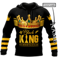 FUNSTUFFPRINT African Culture Custom Name Black King Unisex 3D Hoodie and Zip Hoodie