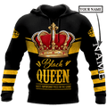 FUNSTUFFPRINT African Culture Custom Name Black Queen Unisex 3D Hoodie and Zip Hoodie