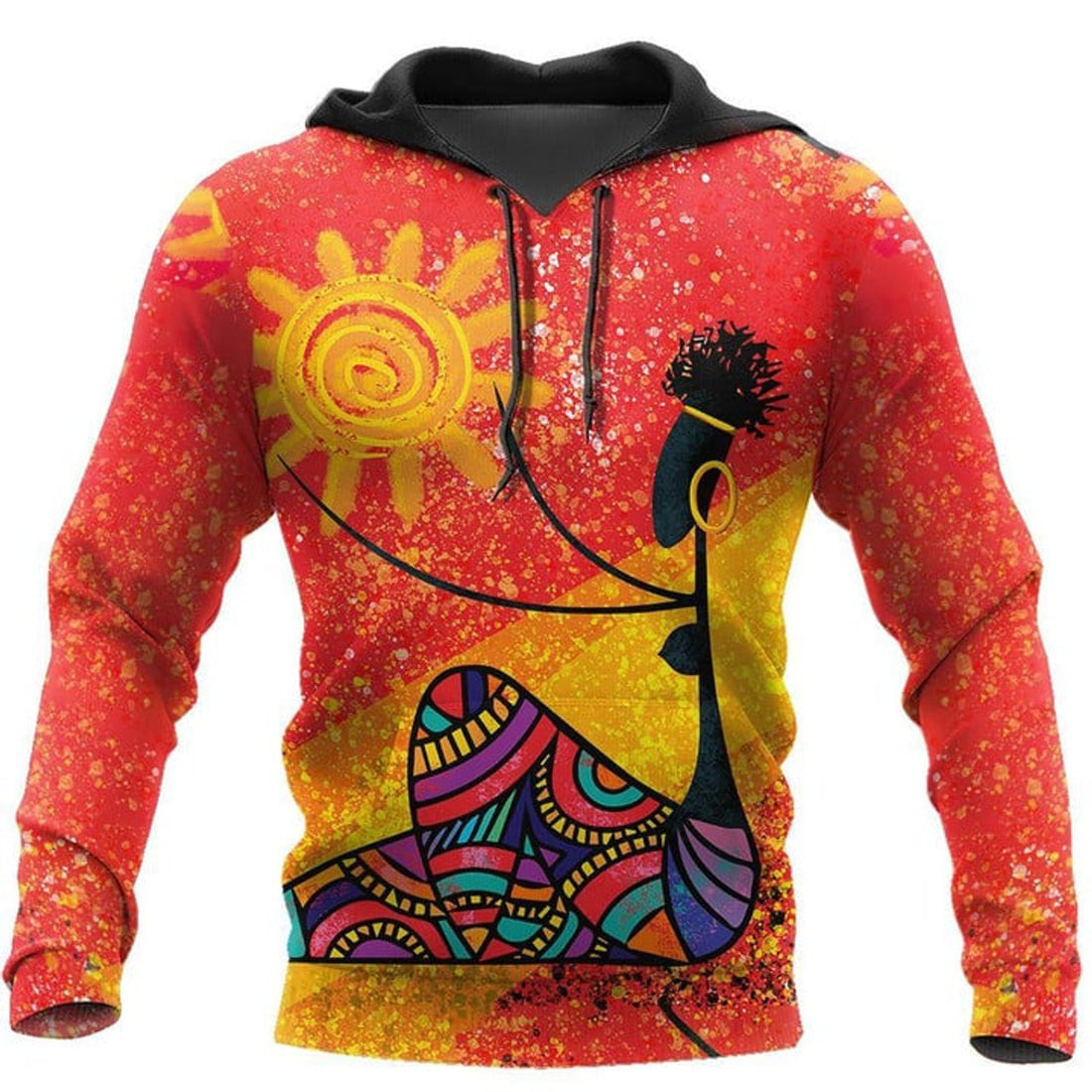 FUNSTUFFPRINT African Girl and Star 3D Hoodie and Zip Hoodie