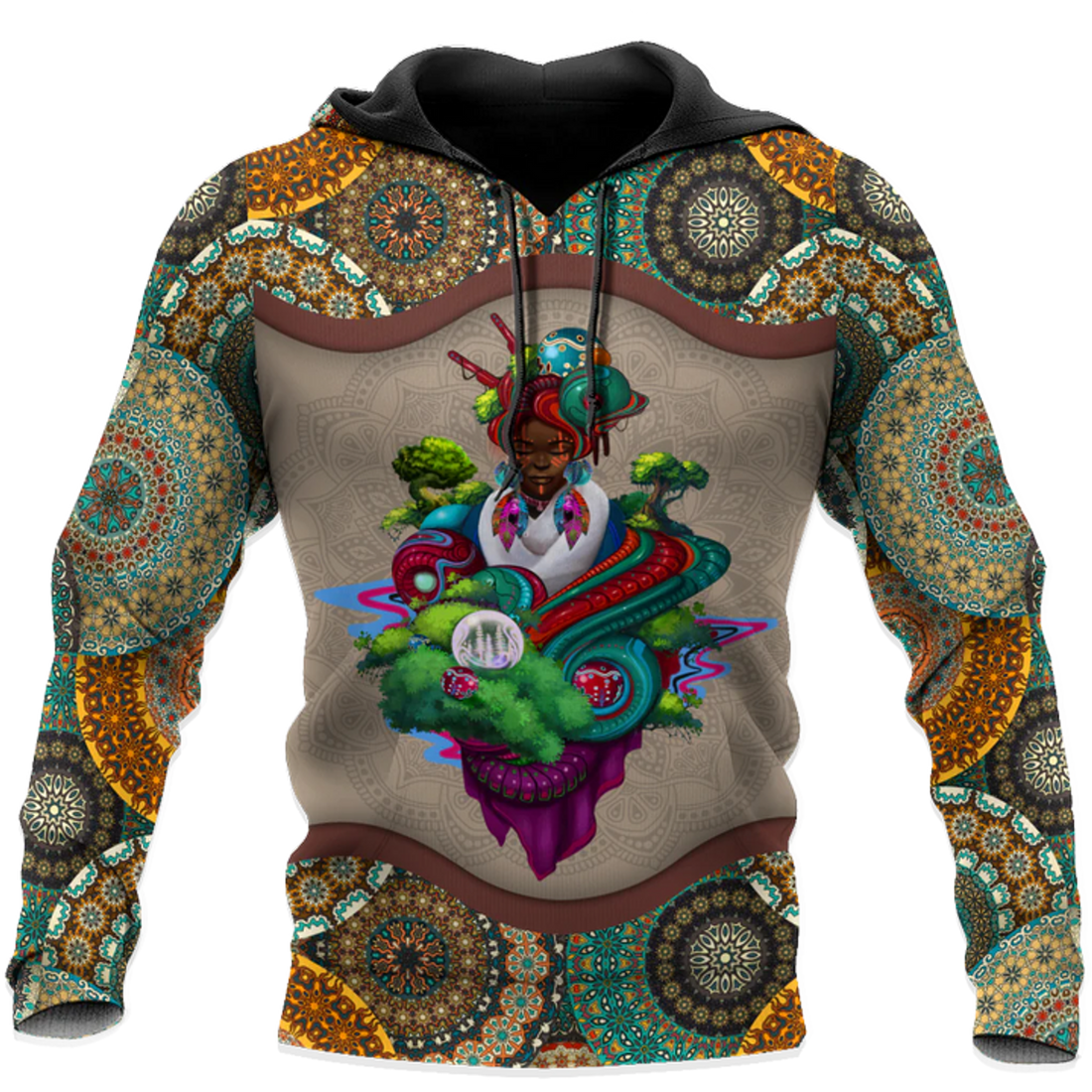 FUNSTUFFPRINT African Girl Pattern Unisex Deluxe 3D Hoodie and Zip Hoodie