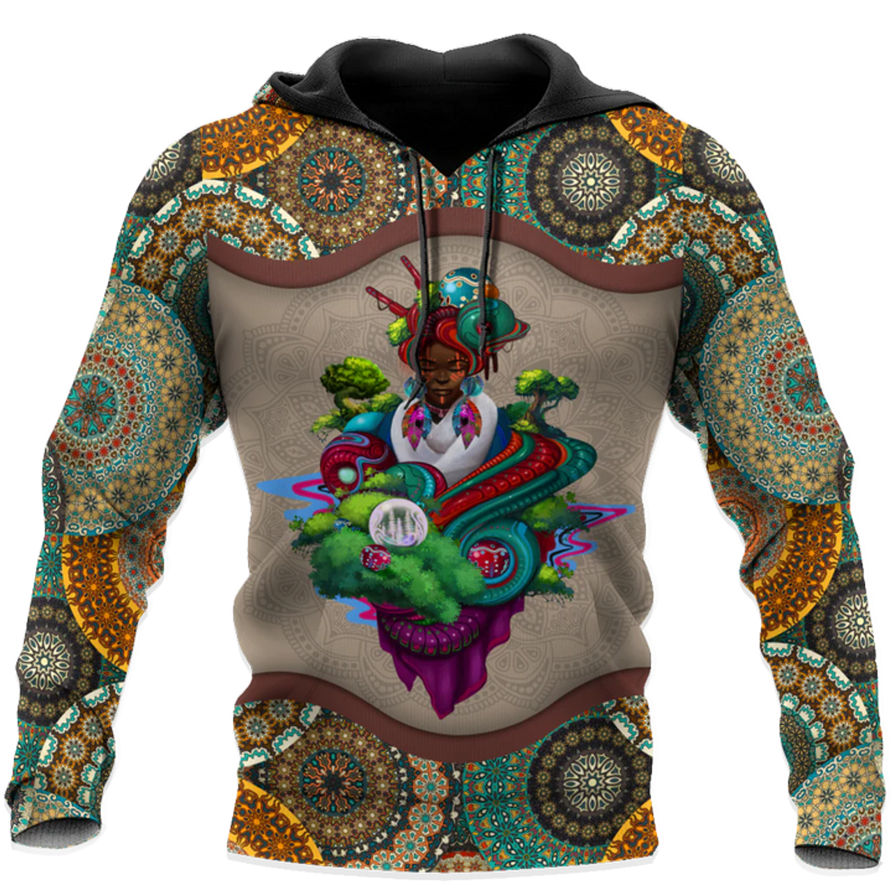 FUNSTUFFPRINT African Girl Pattern Unisex Deluxe 3D Hoodie and Zip Hoodie