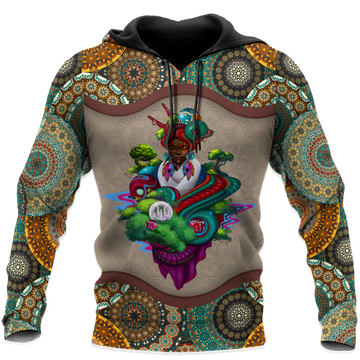 FUNSTUFFPRINT African Girl Pattern Unisex Deluxe 3D Hoodie and Zip Hoodie