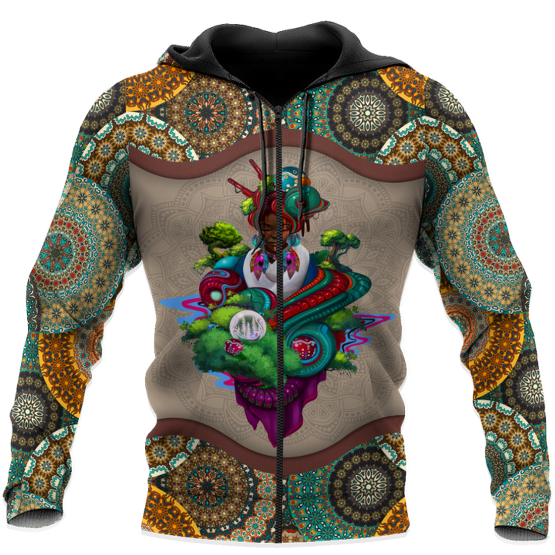 FUNSTUFFPRINT African Girl Pattern Unisex Deluxe 3D Hoodie and Zip Hoodie