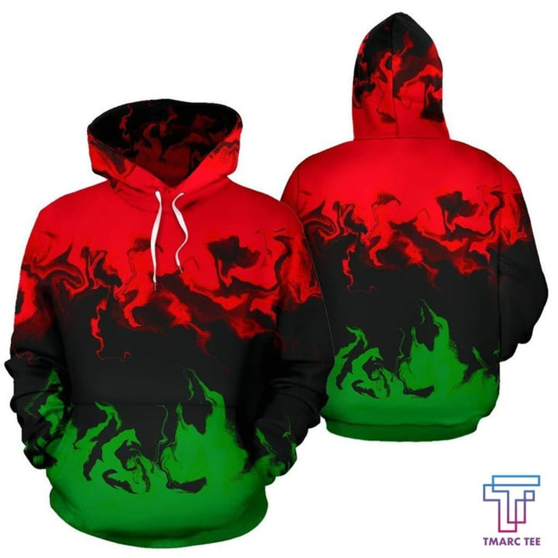 FUNSTUFFPRINT African Hoodie - Africa RGB Painting Color 3D Hoodie and Zip Hoodie