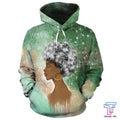 FUNSTUFFPRINT African Hoodie - African Black Girl Dandelion3D Hoodie and Zip Hoodie