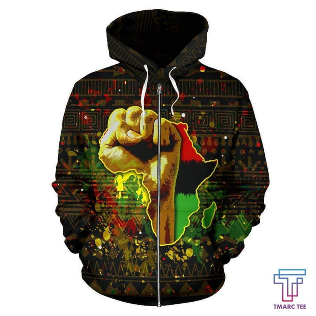 FUNSTUFFPRINT African Hoodie - African Black Power 3D Hoodie and Zip Hoodie