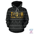 FUNSTUFFPRINT African Hoodie - African Truth Know Thyself 3D Hoodie and Zip Hoodie