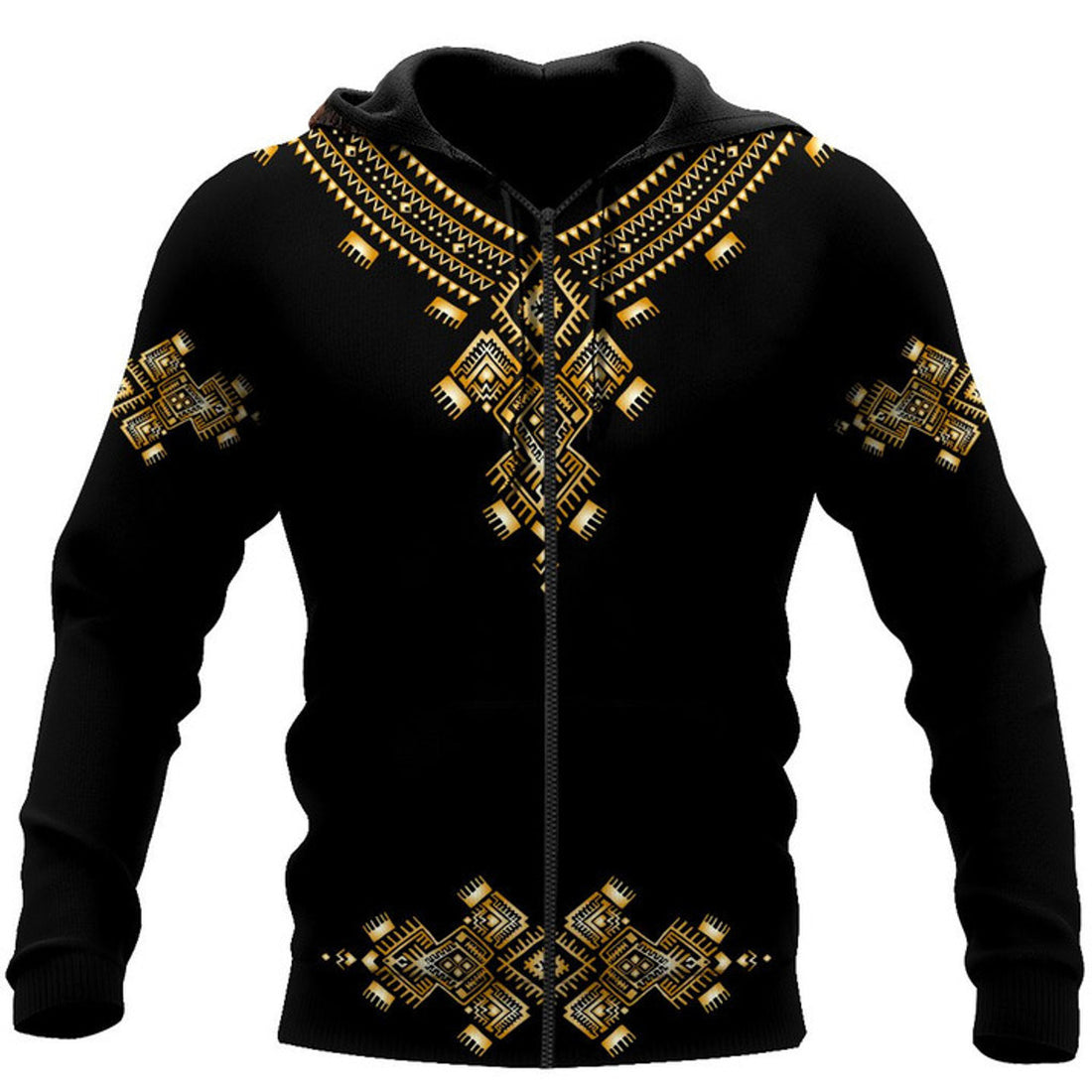 FUNSTUFFPRINT African Luxury Pattern 3D Hoodie and Zip Hoodie
