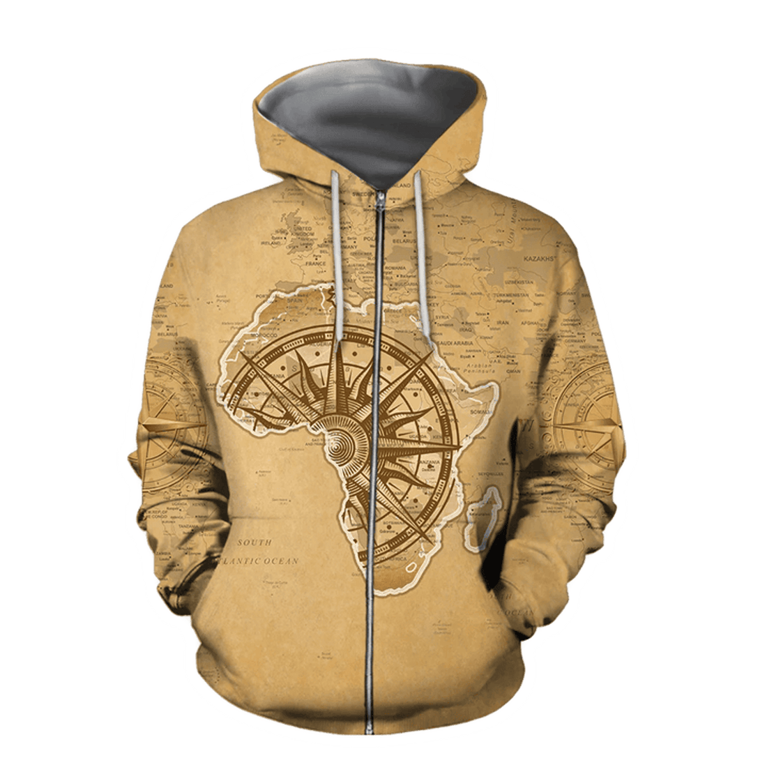 FUNSTUFFPRINT African Map - African Is Our Home Unisex Deluxe 3D Hoodie and Zip Hoodie