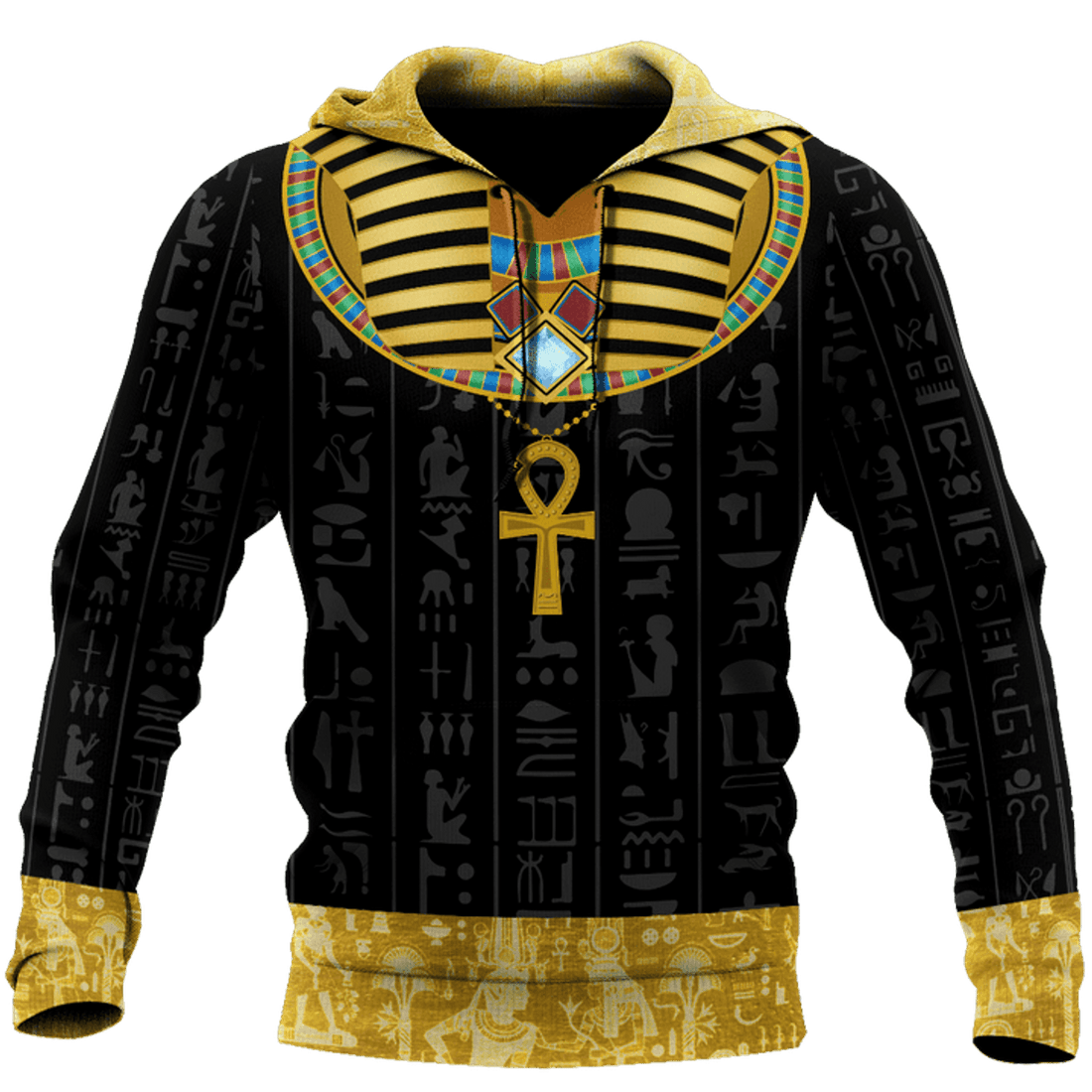 FUNSTUFFPRINT - African Pharaoh 3D Hoodie and Zip Hoodie