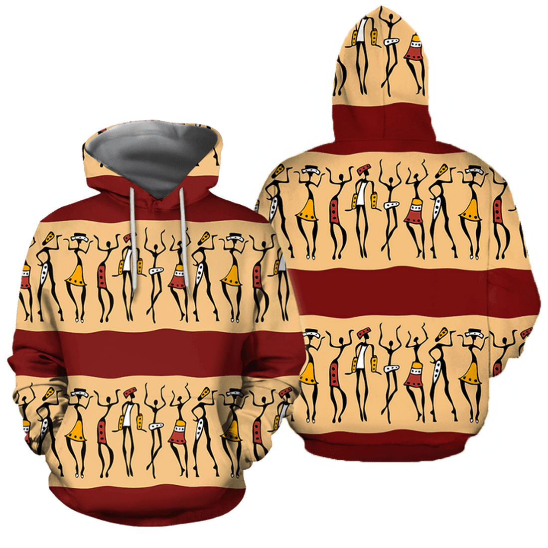 FUNSTUFFPRINT African People Unisex Hoodie Black Girl Pattern 3D Hoodie and Zip Hoodie
