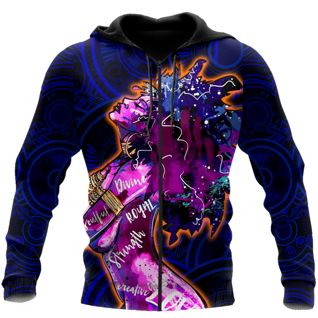 FUNSTUFFPRINT - African Strong Girl Unisex Deluxe 3D Hoodie and Zip Hoodie