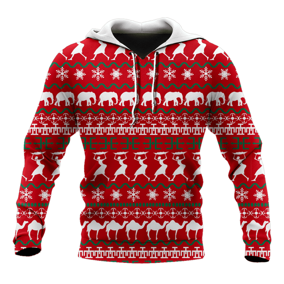 FUNSTUFFPRINT - African Xmas Unisex Deluxe 3D Hoodie and Zip Hoodie
