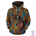 FUNSTUFFPRINT African Zip-Up Hoodie - Africa Black Girl Floral 3D Hoodie and Zip Hoodie