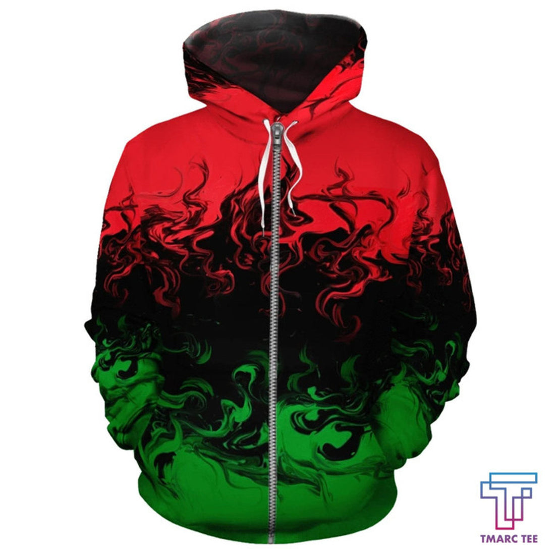 FUNSTUFFPRINT African Zip-Up Hoodie - Africa RGB Painting Color 3D Hoodie and Zip Hoodie